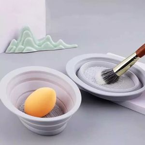 Silicone Makeup Brush Cleaner Bowl Foldable Cleaning Mat Cosmetic Foundation Eyeshadow Powder Brushes Cleaner