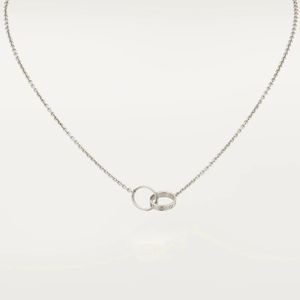 Ny klassisk design Double Loop Charms Hänge Kärlekshalsband för kvinnor Flickor 316L titanstål Bröllopssmycken Collares Collier