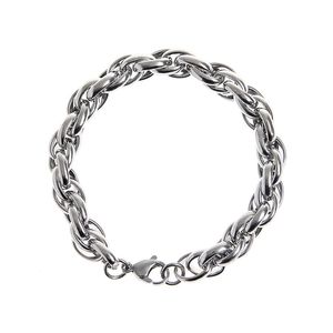 Hip Hop Trendy Men's Thick chain Bracelet Ruffian Handsome Titanium Steel Does Not Fade Woven Fashion Street All-Match Jewelry Gift