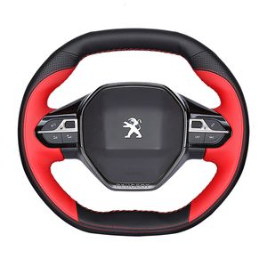 DIY Hand Sewing Stitching Steering Wheel Cover For Peugeot 2008 4008 5008 508L 308 408 Interior Accessories