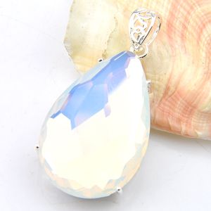 Новые 10 шт. Лот Luckyshine Top Fire Drop Moonstone Подвеска 925 Серебряное серебряное серебро Женские Женщины Свадебные подвески Ожерелье