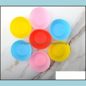 Mod di cottura Bakeware Cucina Sala da pranzo Bar Giardino di casa Aa Muffin Cup Cake Mod Sile Mti Colori Stampo Torte al cioccolato Muffin Waffle Biscotto B