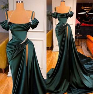 2022 Элегантные темно-зеленые вечерние платья русалки.