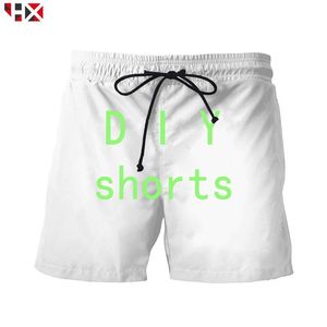 DIY настраивайте повседневные шорты мужские спортзалы в спортзале Hip Hop 3D Print Custom Unisex Fitness Clothing Short Hombre 220707