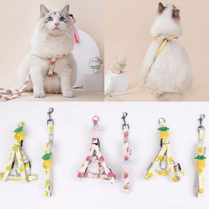 Dog Collars & Leashes Ins Sweet Strawberry Harness And Leash Adjustable Collar Pet Products Outdoor Walking For Small Cat Vest AccessoriesDo