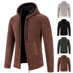 Men's Sweaters Trendy Winter Jacket With Hat Plus Size Zip Up Thermal Soft Sweater Coat Men CoatMen's