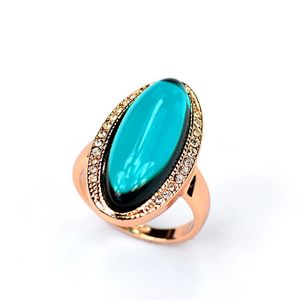 Alyanslar Vintage dişi kırmızı yeşil zirkon yüzüğü gül altın gümüş renk lüks kristal oval ince nişan için kadın saat