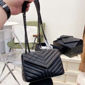 luxury designer woman Cross body handbag shoulder bag brand LOULOU Y-shaped seam leather ladies metal Chain high quality clamshell messenger gift box wholesale