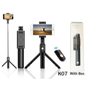 Mini tripod selfie sopa cep telefonu kamera video canlı yayın taşınabilir bluetooth katlanır tel teleskopik çubuk