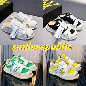 2022 Herr fritidsskor smilerepublic SR Street Chunky Sole Platform Canvas Mule Sneaker vit svart split mule flerfärgad rosa grön kräm lyxiga män kvinnor sneakers