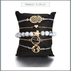 Braccialetti fascino mtilayer Bracciale set 5 pezzi/ tartarughe catene di abbigliamento Accessori in pelle dr sexyhanz dhi