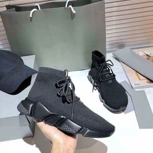 Men casual shoes short boot low sneaker speed sock knit shoes Stretch-Knit Sneakers navy blue luxury brands designer 38-45 with box