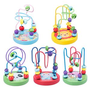 Paintings Baby Montessori Educational Math Toy Wooden Mini Circles Bead Wire Maze Roller Abacus Puzzle Toys For Kids Boy Girl Gift