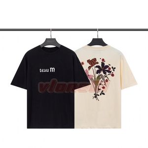 ファマウスメンズ半袖Tシャツハイファッションレディース美しい花柄のティーカップルカジュアルルーズトップサイズS-XL