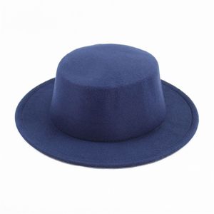 Cappelli a tesa piccola vintage Donna Uomo Cappello Fedora in feltro Cappello a cilindro piatto Donna Fedora Uomo Autunno Inverno Berretto da donna Cappellino da uomo Festa Natale