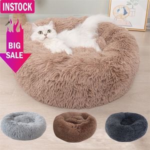 Lungo peluche Pet Dog Bed Confortevole Donut Cuddler Round Kennel Soft Washable e Cat Cushion Winter Warm LJ201028