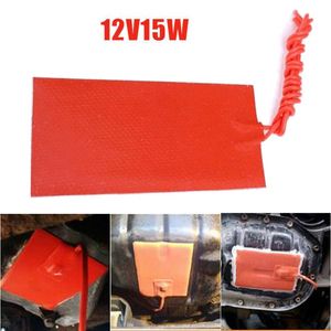 Tappeti Riscaldatore in silicone Pad 12V 15W Impermeabile Carburante per auto Serbatoio dell'olio per motori Strumento elettrico Cuscinetti Tappetino riscaldante rosso Accessori per il riscaldamentoTappeti