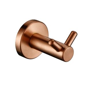 Smesiteli Double Robe Hooks Brushed Stainless Steel Bathroom Hardware Wall Hook Hat Clothes Towel Hanger Rose Gold Robe Hook T200717