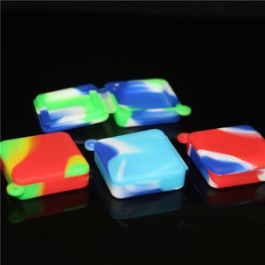Nonstick wax boxes containers 9ml block shape silicone container food grade jars dab tool storage jar oil holder for vaporizer vape DHL glass nectar