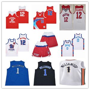 Masculino 12 Zion Williamson Spartanburg Griffins High School Basketball Jersey Orange Red White Black Blue Stitched NOLA 1# Jerseys Size S-XXL