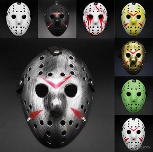 Maschere mascherate Maschera di Jason Voorhees Venerdì 13 Film horror Maschera da hockey Spaventoso Costume di Halloween Cosplay Maschere di plastica per feste FY2931