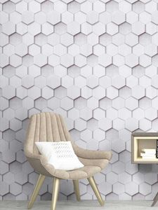 壁紙の皮をむいてスティック幾何学的パターン壁紙灰色の自己接着剤の壁紙デザイン壁の浴室の寝室の家の装飾