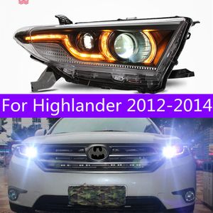 Highlander 2012-2014 Toyota Crystal LEDヘッドライトダイナミックターンシグナルHIDランプ高ビームの自動スタイリングヘッドライト