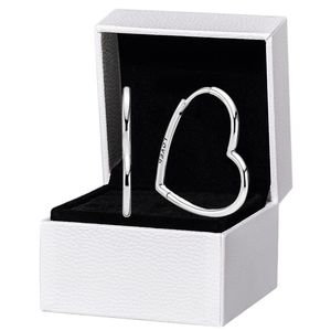 Serce Hoop Kolczyki Oryginalne pudełko na Pandora 925 Sterling Silver Women Wedding Love Kolczyk