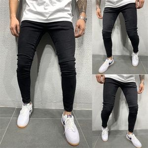 Mode män skinny jeans stretchy byxa denim slim passform lång cykel jeans byxa byxa 220328