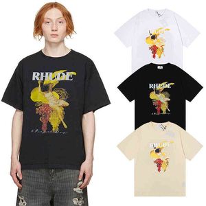 High Street Mens and Womens Clothes Rhude a Perfect Day Tees 2022 Seller New Leopard Print T-shirt