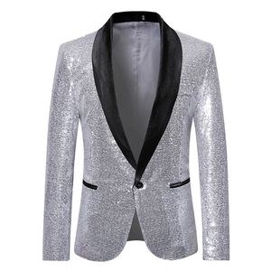 Männer Gold Silber Pailletten Glänzende Blazer Anzug Jacke Männer Mode Nachtclub DJ Bühnenauftritte Hochzeit Party Jacke Mantel 220812