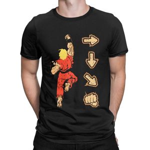 Mens T-shirts Känner Fighting Skills Street Fighter T-shirt för män Casual Tee Kort ärm Rund krage T-shirt Bomull Presentkläder