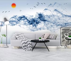 Linha Paisagem Paisagem 3D Wallpaper Mural Sala de estar Quarto Sofá TV Fundo High-end Material Padrão Padrão Impressão de Parede Papel Home Decor Adesivos Muraux