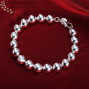 Charm Bracelets Charmhouse Pure Silver 925 For Women 10mm Buddha Bead Chain Bracelet & Bangles Wristband Pulseira Fashion Jewelry GiftCh