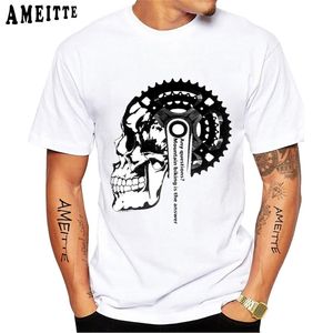 Fixed Gear Bike Skull Classic T-Shirt Summer Men Short Sleeve Road Bicycle Sport Man White Casual Tees Vintage Boy Tops 220608