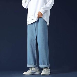Jeans da uomo Pantaloni elasticizzati in denim dritto da uomo, vestibilità regolare, casual da lavoro, stile classico, pantaloni da uomo neri blu