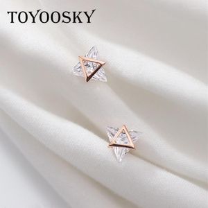 Stud Sterling Silver Small 3D Triangle Geometry Screw Back Earrings For Women Girls Kids Piercing Jewelrystud Kirs22