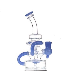 2022 Hookah Glass Bong Water Pipes Recycler Tobacco Smoking Bubbler Smoke Pipes Bongs Bottles Dab Rig Joint With 14mm Quartz Banger 7.8 Inch