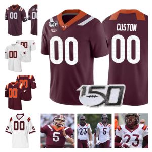 VIRGINIA TECH HOKIES College 11 Tre Turner 축구 유니폼 3 Braxton Burmeister 5 Raheem Blackshear 45 TyJuan Garbutt 34 Tink Boyd Custom Men Women Youth Jersey