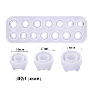 6 Hole Rings Mold Handmade DIY Making Ring Jewellery Tools Silicone Mould Crystal Epoxy Resin Molds For Jewelry Made T2