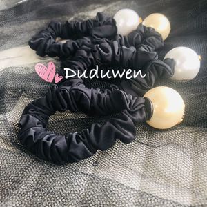2022 new big pearl hair tie elaistc rope letter with 2c party-outfit fashion hair bands collection-vip