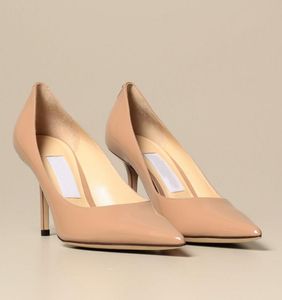 Naken patentläderpumpar lyxig designer sandal kvinnor skor j-m sexig kärlek stilett bröllop fest klänning pump med låda