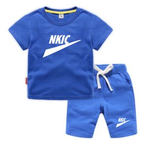 Wholesale toddler boys suit set resale online - 100 Cotton Children Brand Short Sleeve Sets Suit Summer Toddler T shirt Shorts set Boys And Girls Leisure Wear Outfits Years