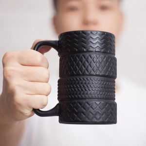 Mugs Creative Tire Cup High Capacity Porcelain Exotic Mug Wheel Coffee Cermaic Christmas Gifts