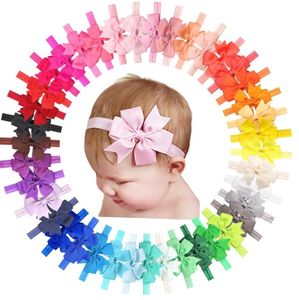 Nette Band Bögen Baby Neugeborenen Stirnband Kopfbedeckung Grosgrain Haar Bögen Elastische Haarbänder Mädchen Kinder Haare Zubehör 30 Farben