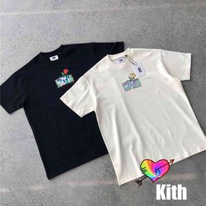 Giyim T-shirt Kith Tee Tet'e Gül Çiçek Erkekleri Kadın Yüksek Kaliteli Klasik Kutu Tee Ağır Kumaş Üstler Biraz Büyük Boy Kısa SleevoH9E