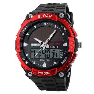 Armbandsur herrar sportklockor Solar Digital Led Military Watch Men mode casual elektronik man klocka reloj hombre skmei