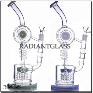 14inch glass bong Hookahs recycler thick Lookah water pipes with 14mm bongs bowl for smoking
