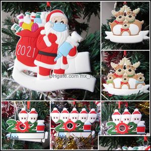 Cartoon Papai Noel ELK Snowman Family Party Decoration Tree Christmas ARNAMENTO DE ARNAMENTO DE NATAL PARA 2021 PENENTE DE PLAￇA DE NAS