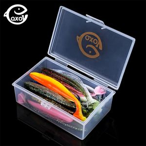 QXO Fishing Soft Lure Worm With Box Silicone Bait Swimbait Streamer Sea Fishing Spoon Lure 7cm 10cm Wobbler Set 220726